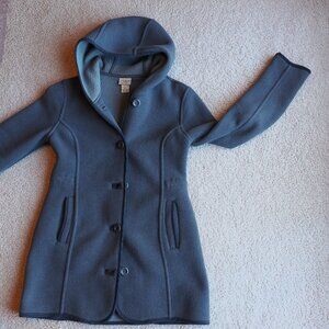 LL Bean Hooded Fleece Peacoat Womens (XS Petite)